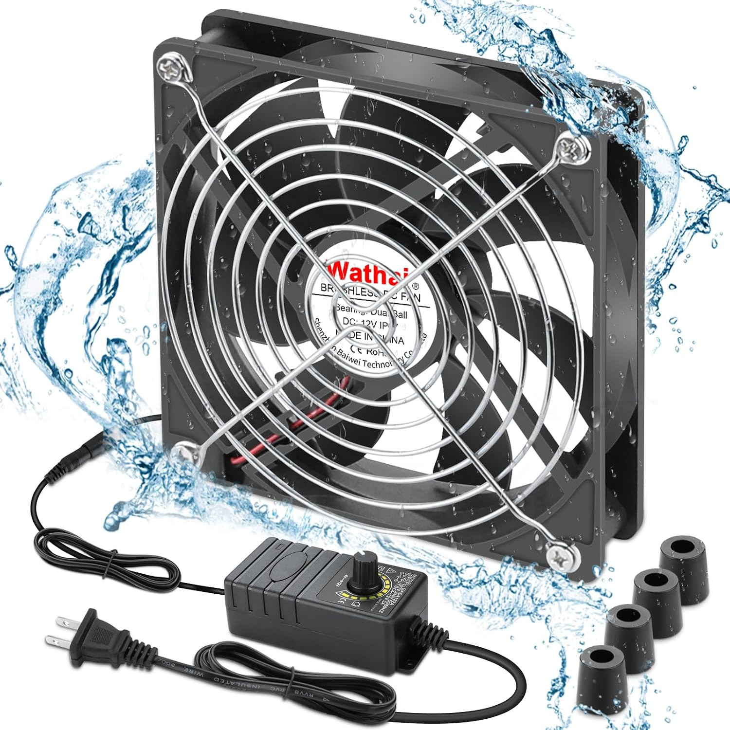 120mm Waterproof Small Box Fan IP67 12V Computer Fan AC 110v 120v