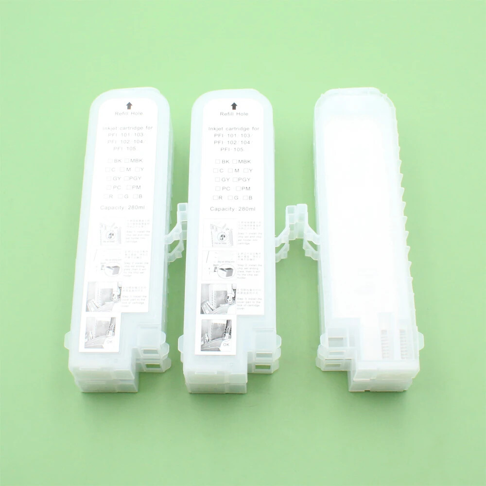 6pc 280ML/PC PFI-102 Refillable Ink Cartridge For Canon IPF650 655 750 755 