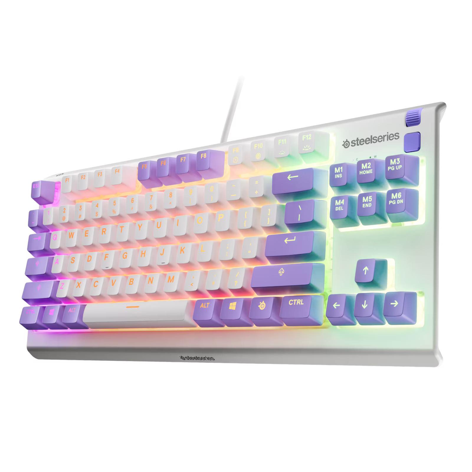 SteelSeries Apex 3 Wired TKL Quiet RGB Keyboard Amethyst Certified Refurbished