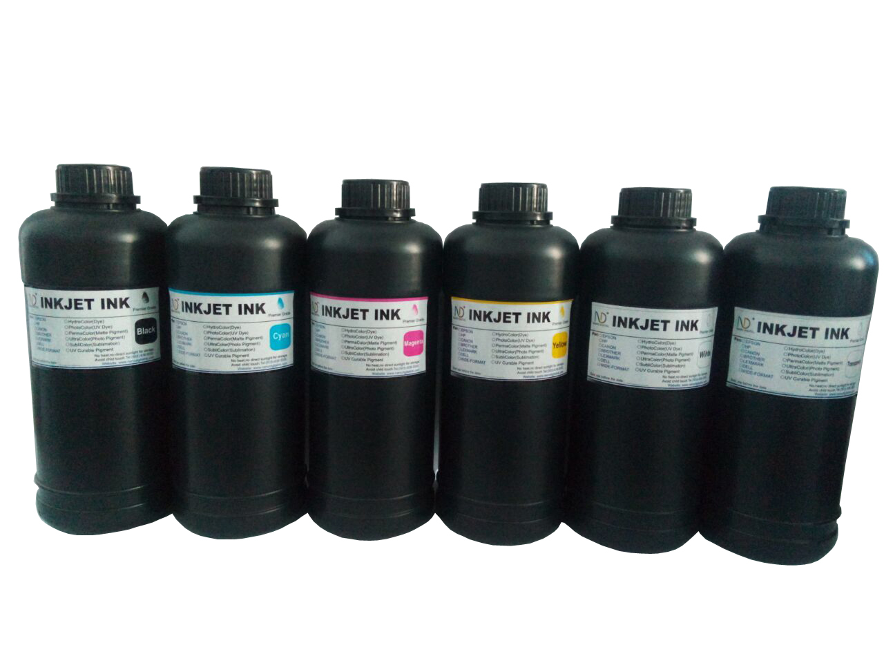 6x500ml ND® LED UV Curable inkjet for Flatbed CMYKLcLm R1390 R1400, DX5/DX7