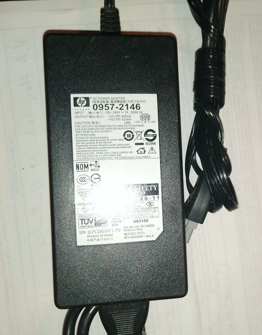 Genuine HP 0957-2146 AC Adapter Power Supply Adapter DeskJet, 32 volts
