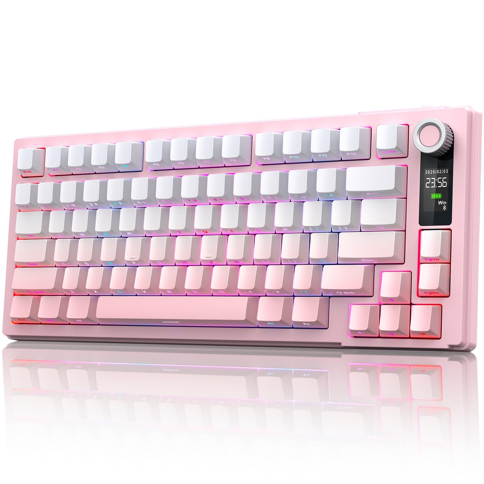 MOKURU Wireless Keyboard Pink Gradient BT/2.4G/USB-C