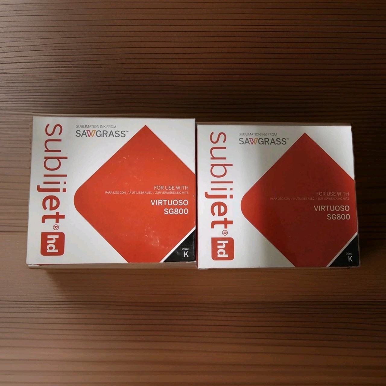 2 NEW GENUINE SAWGRASS Sublijet HD BLACK 75ml Ink Virtuoso SG800 (Use By 2020)