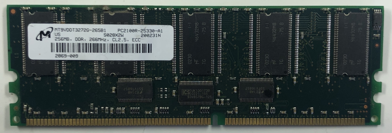 Micron MT9VDDT3272G-265B1 256MB DDR Server RAM Memory