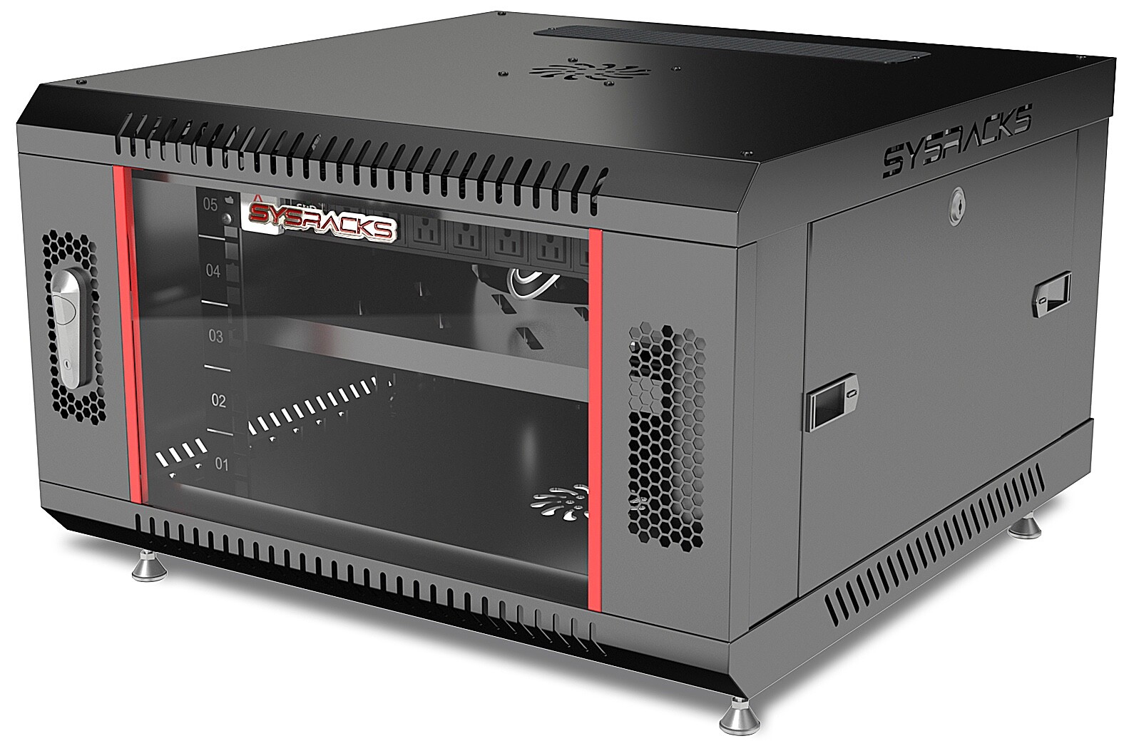 Sysracks 6U Wall Mount Server Rack Cabinet 24" Deep 19" Network Enclosure