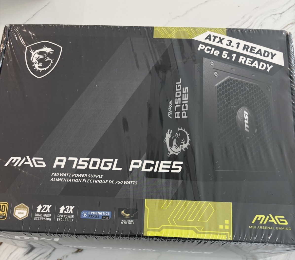 -SEALED- MSI MAG A750GL PCIE5 Modular ATX 3.1 Power Supply 750W 80 Plus Gold