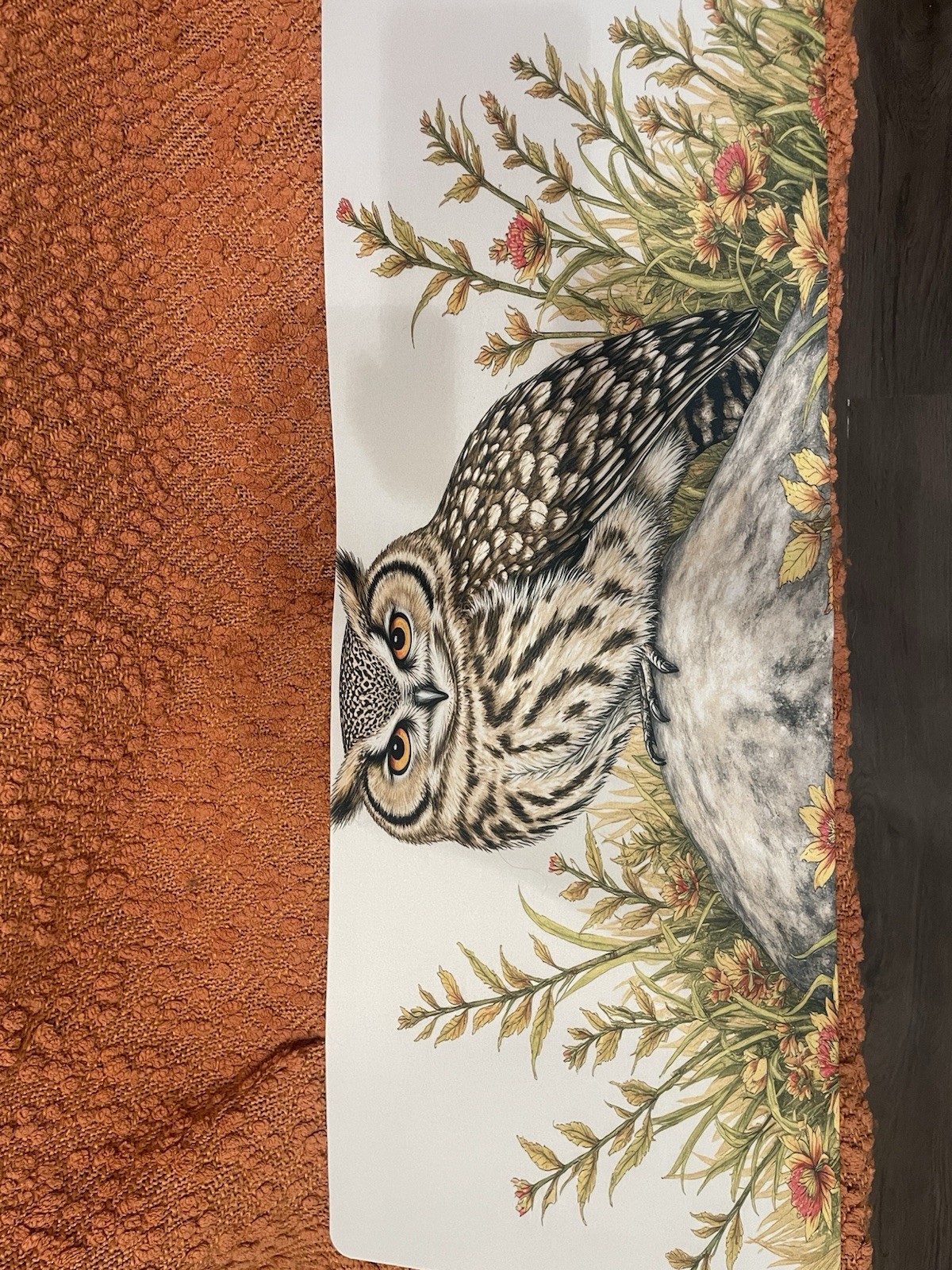 Owl And Wildflower Mouse Pad - Large - NEW
