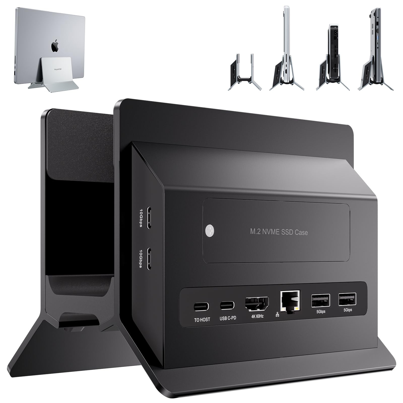 Vertical MacBook Docking Station Docking Station with M.2 NVMe case | PULWTOP...