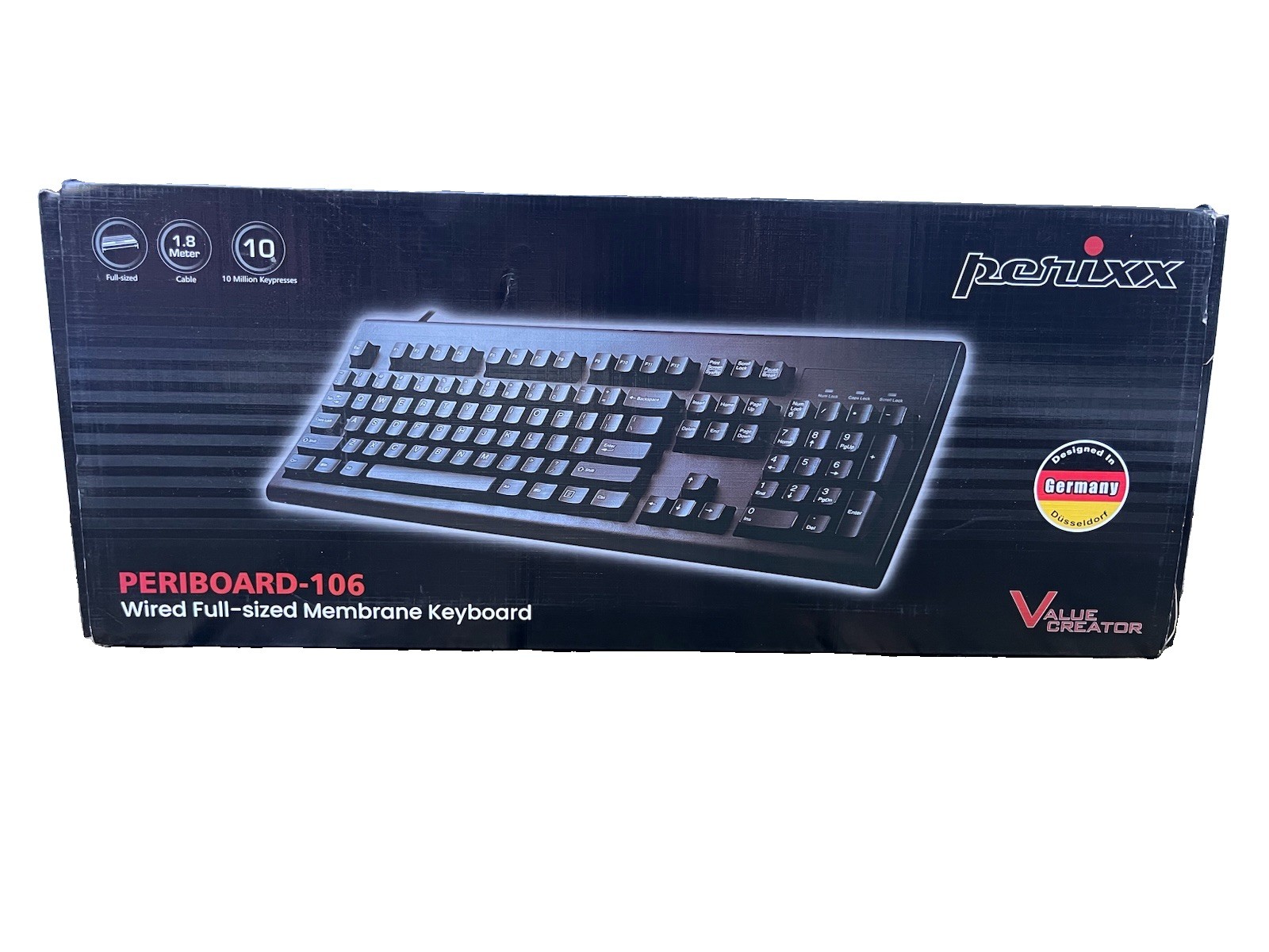 Perixx PERIBOARD-106 Wired Performance Full-Size USB Keyboard With Box
