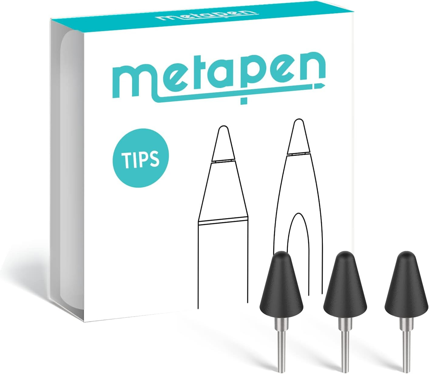 Metapen TIP302 Replacement Tips 3 Pcs Black for Surface Pen M1 M2 G1