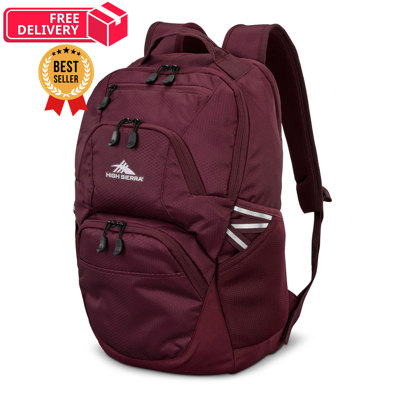 High Sierra Swoop SG Backpack, Travel or Work Laptop Bookbag One Size, Maroon