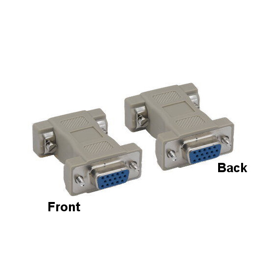 Kentek HD15 15Pin Female/Female VGA SVGA Port Adapter Changer Coupler Molded