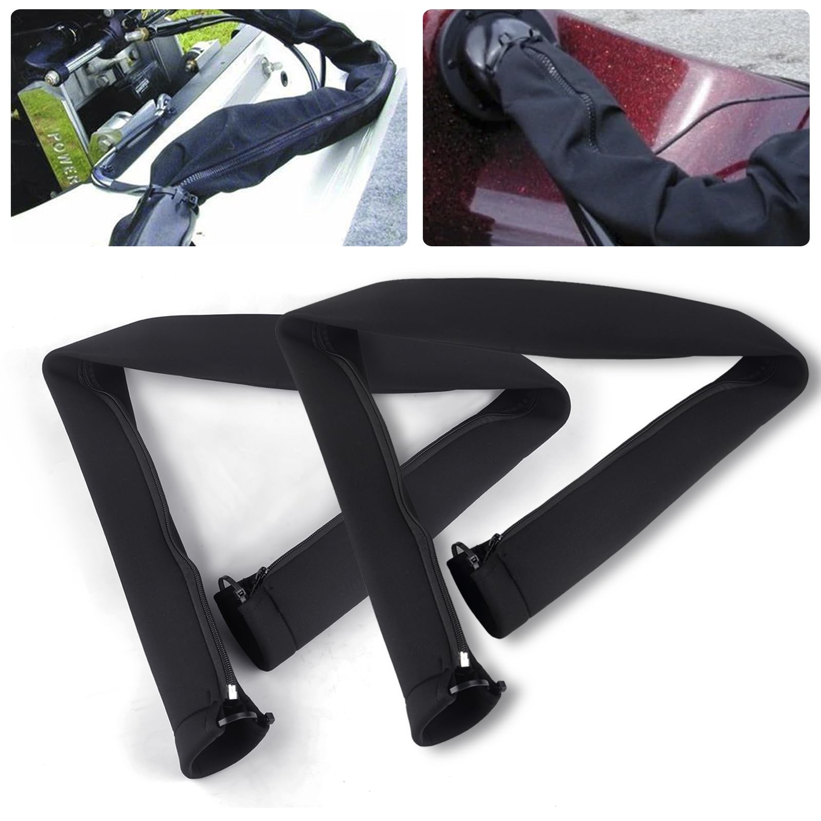 2PCS 48Inch Zippered Rigging Sleeve Trolling Motor Sleeve Management Sleeve f...