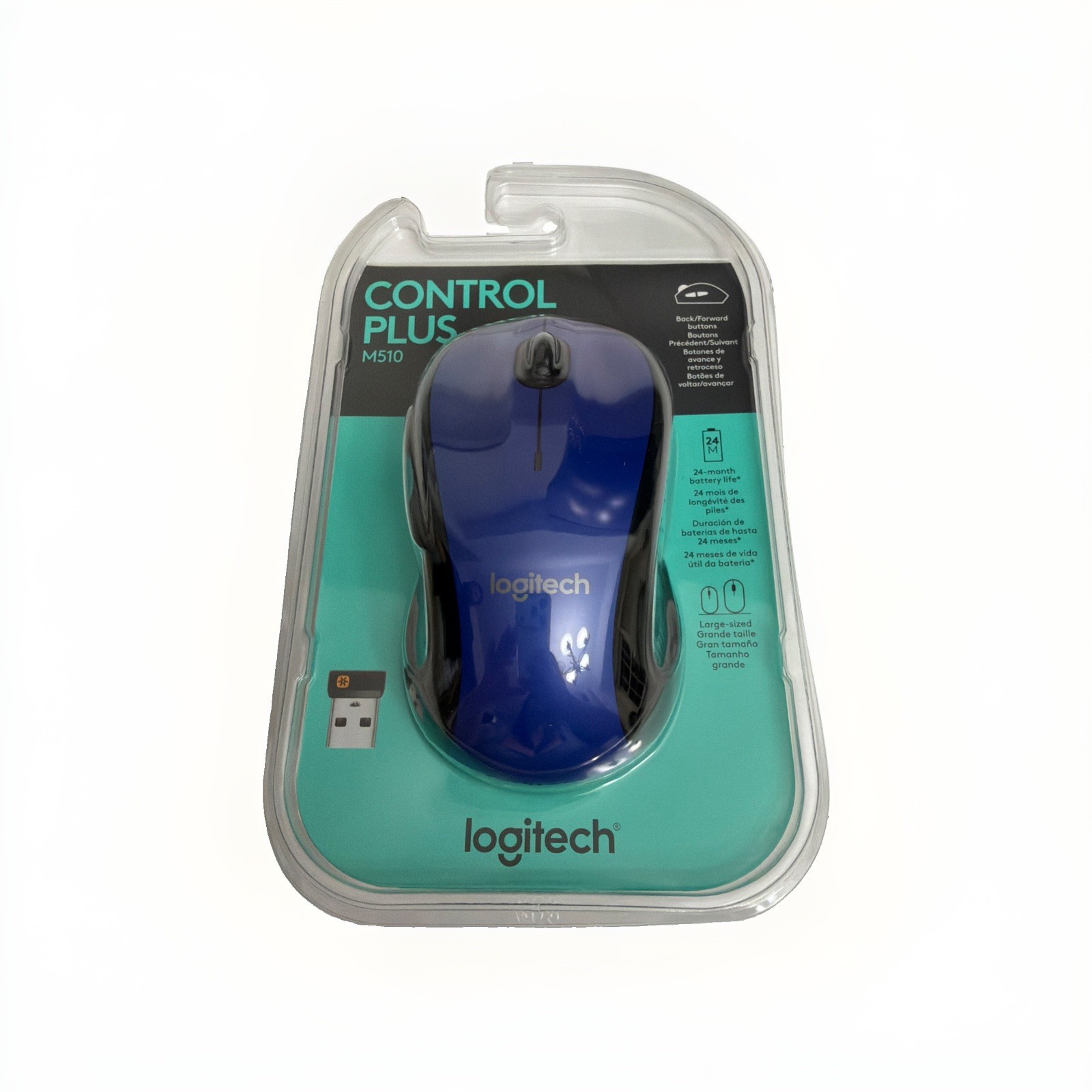 Logitech M510 Control Plus Wireless Mouse BLUE NEW SEALED