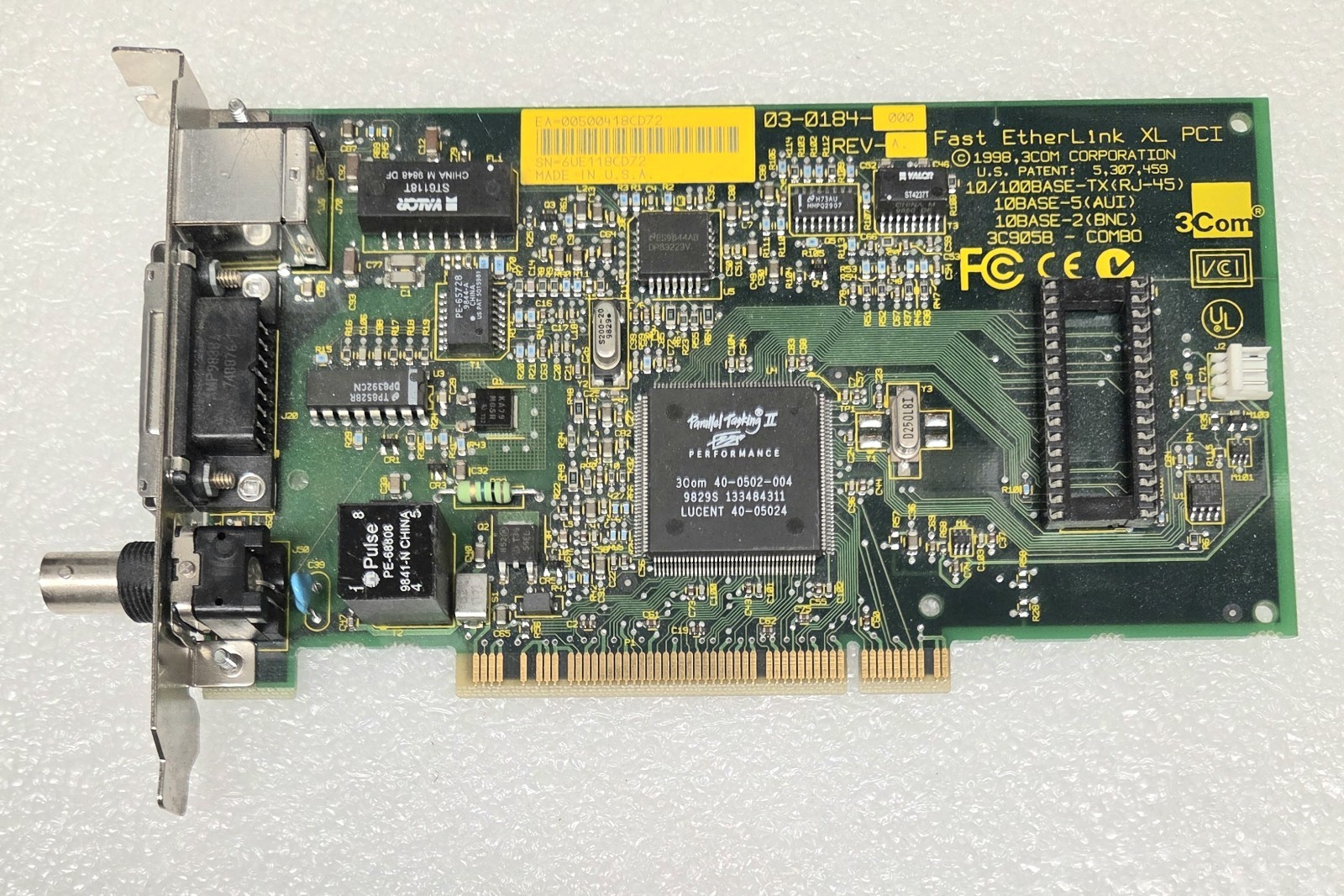 New 3COM 3C905B-COMBO ETHER-LINK XL PCI Network Card, 03-0184-000 Parallel Taski