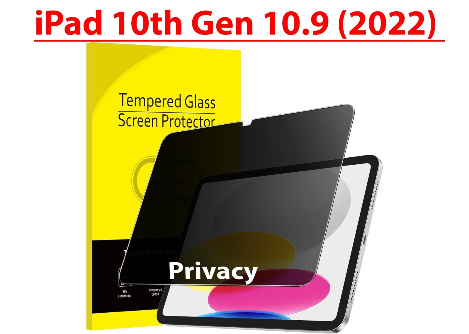 Privacy Tempered Glass Screen Protector For iPad 10th Generation 10.9" 2022