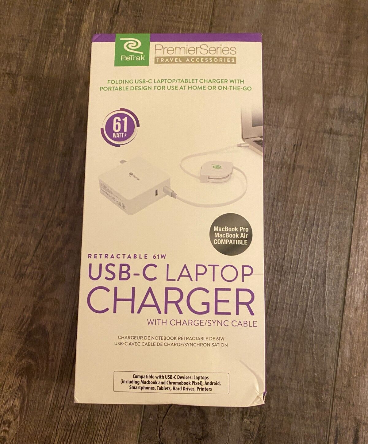 ReTrak Premier Series Folding Type-C Laptop/Tablet Charger