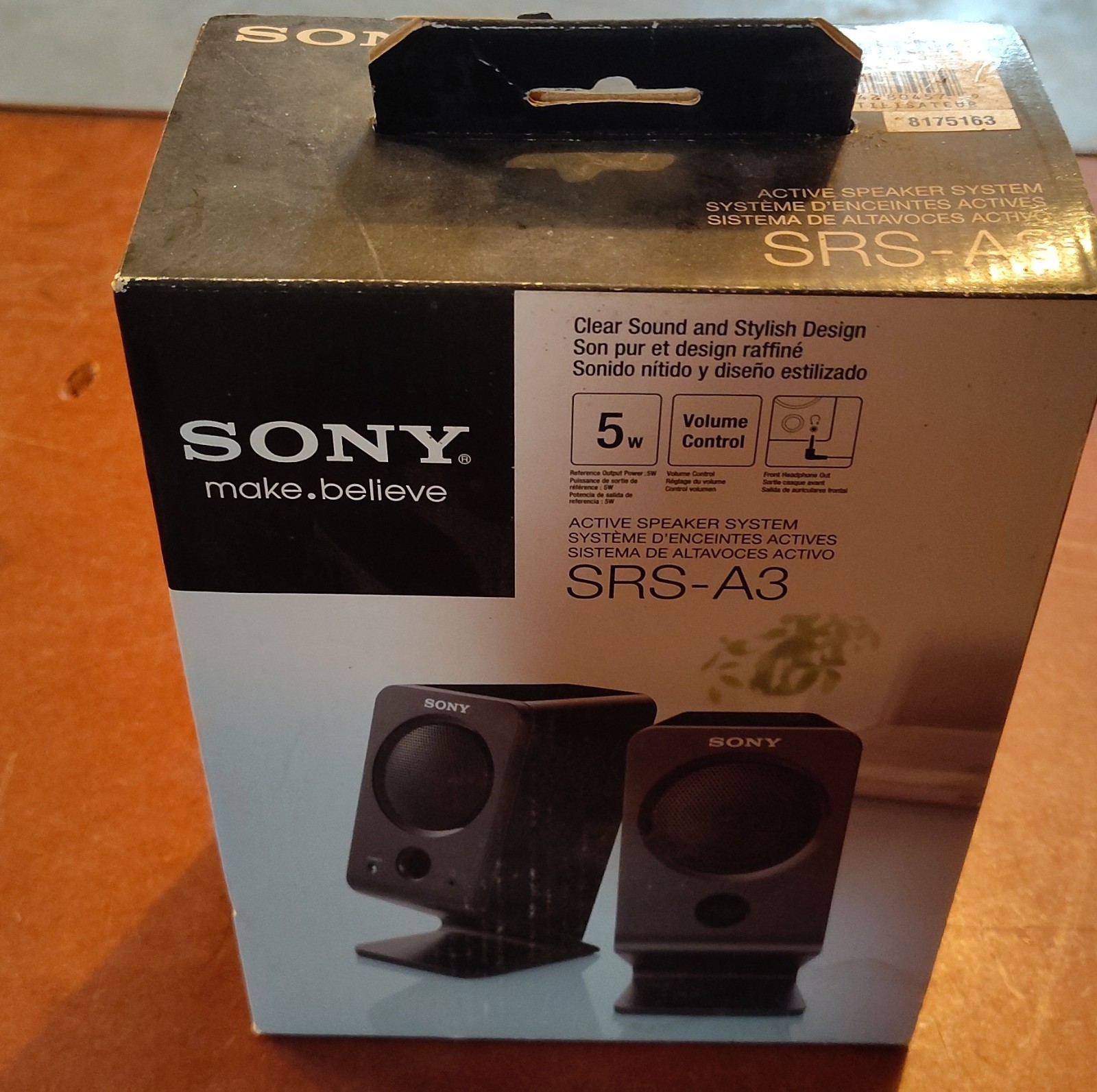 Sony SRS-A3 2.0 Channel Wired Portable Speaker System, Volume Control, Black