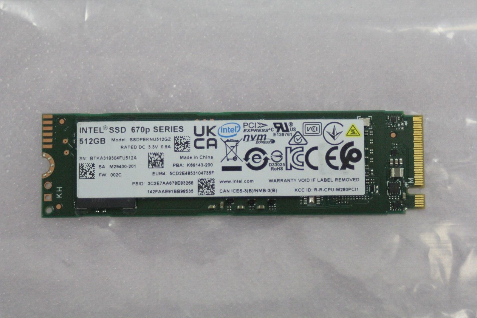 Intel 670p Series 512GB M.2 NVMe PCIe SSD (SSDPEKNU512GZ)