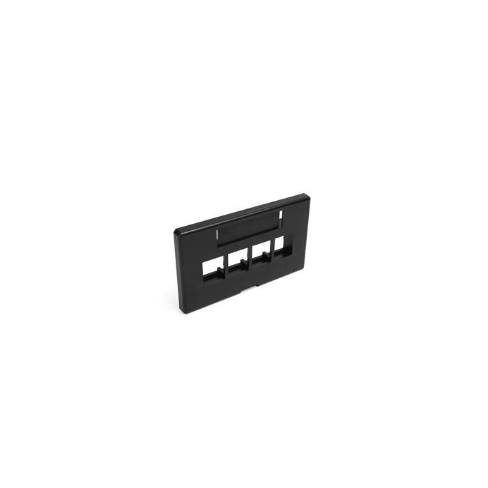 Leviton 49910-HE4 Quickport Modular Furniture Faceplate 4-Port Black