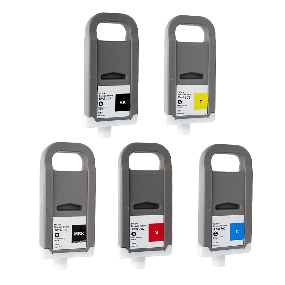 5PC/SET  PFI 707 Compatible Ink With Dye Ink For Canon iPF 830 850 Printers