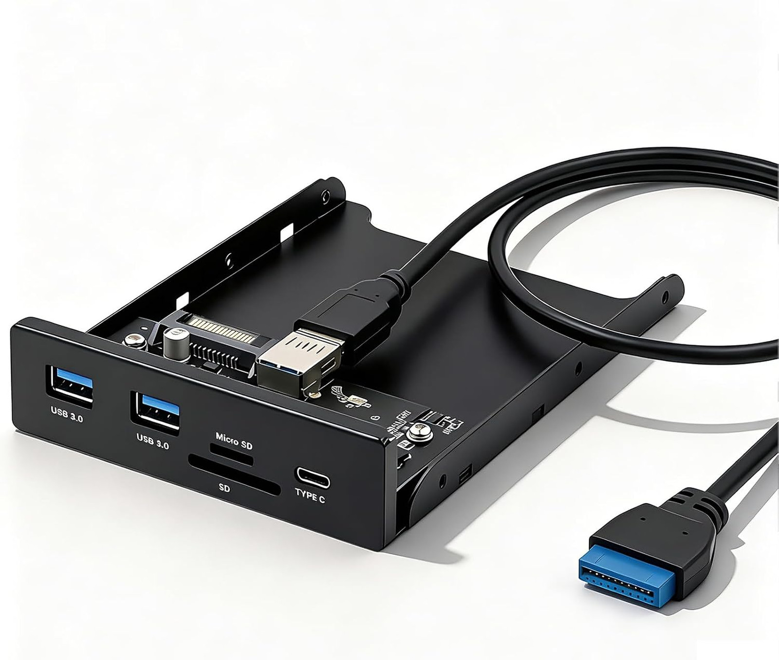 3.5 Inch Front Panel USB Hub USB 3.0 with Two USB A One USB C SD MicroSD Card
