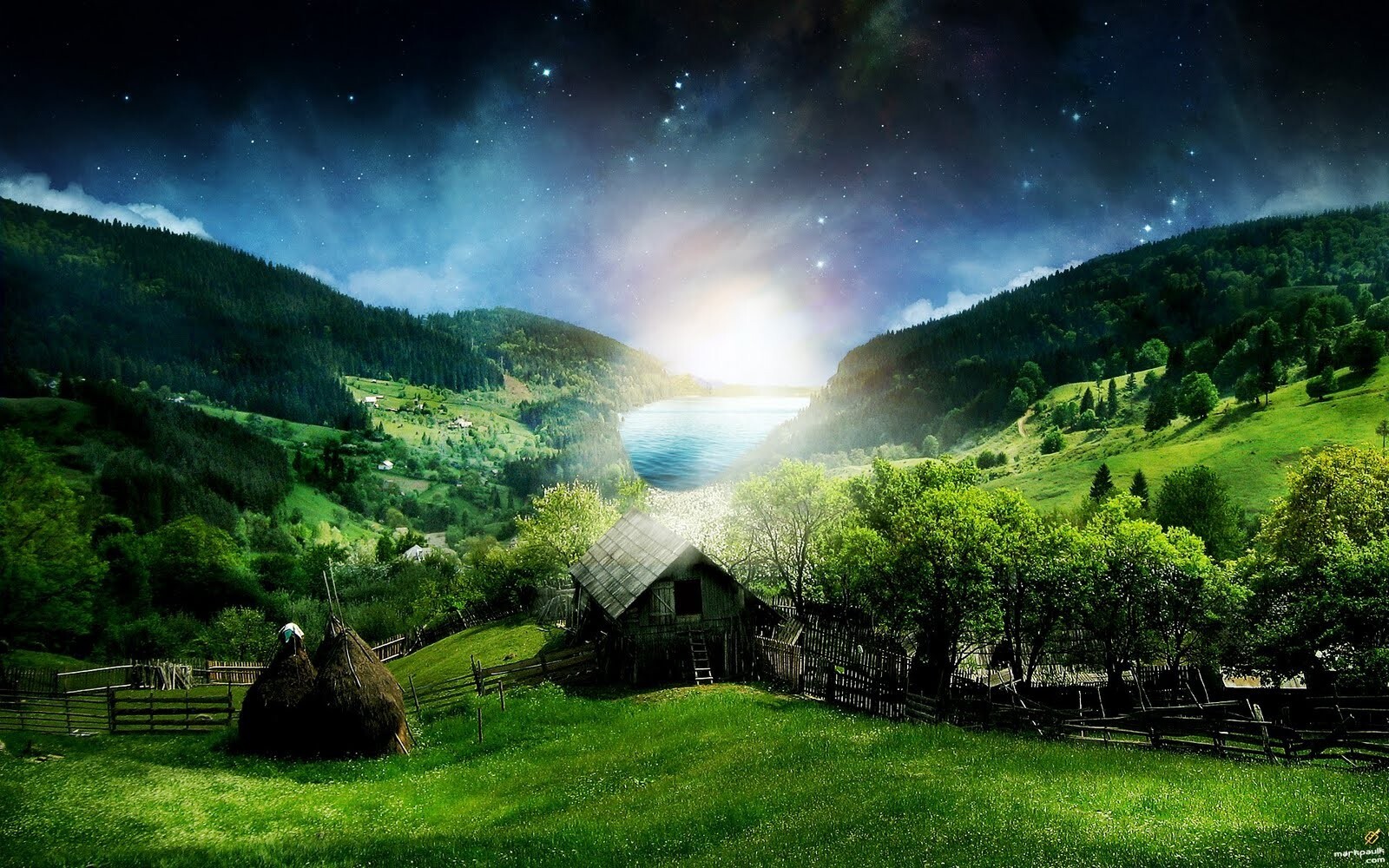 Landscape nature art sky Custom Gaming Mat Desk