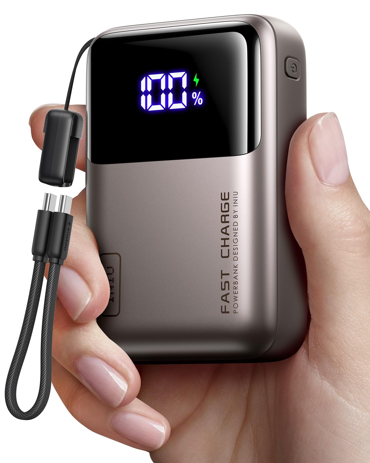 INIU 20000mAh Laptop Power Bank, Ultra Compact 65W Mini Size, Metallic Coffee