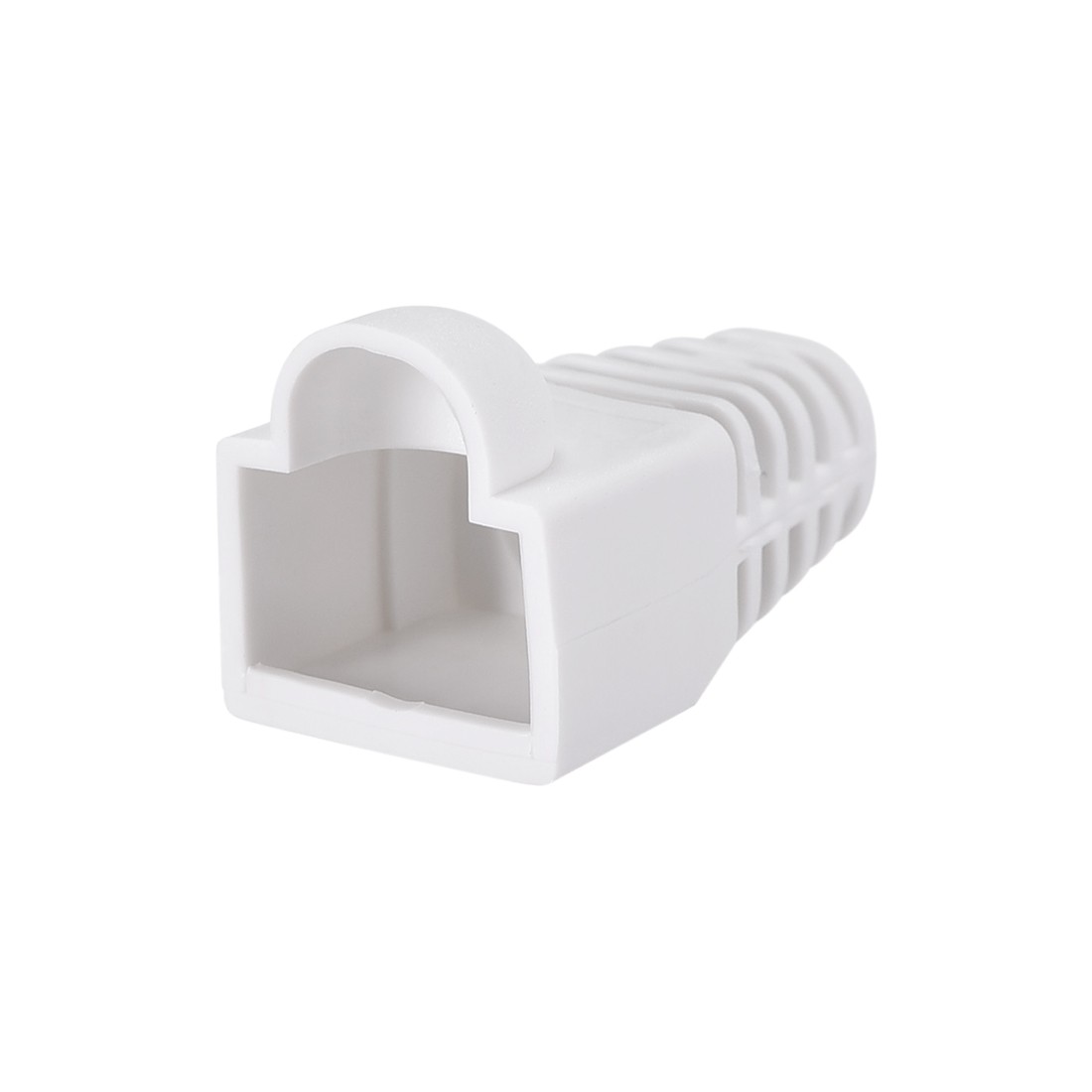 6mm Hole Dia White RJ45 Boots Cover Anti-Dust for Cable CAT5e CAT6e 20Pcs