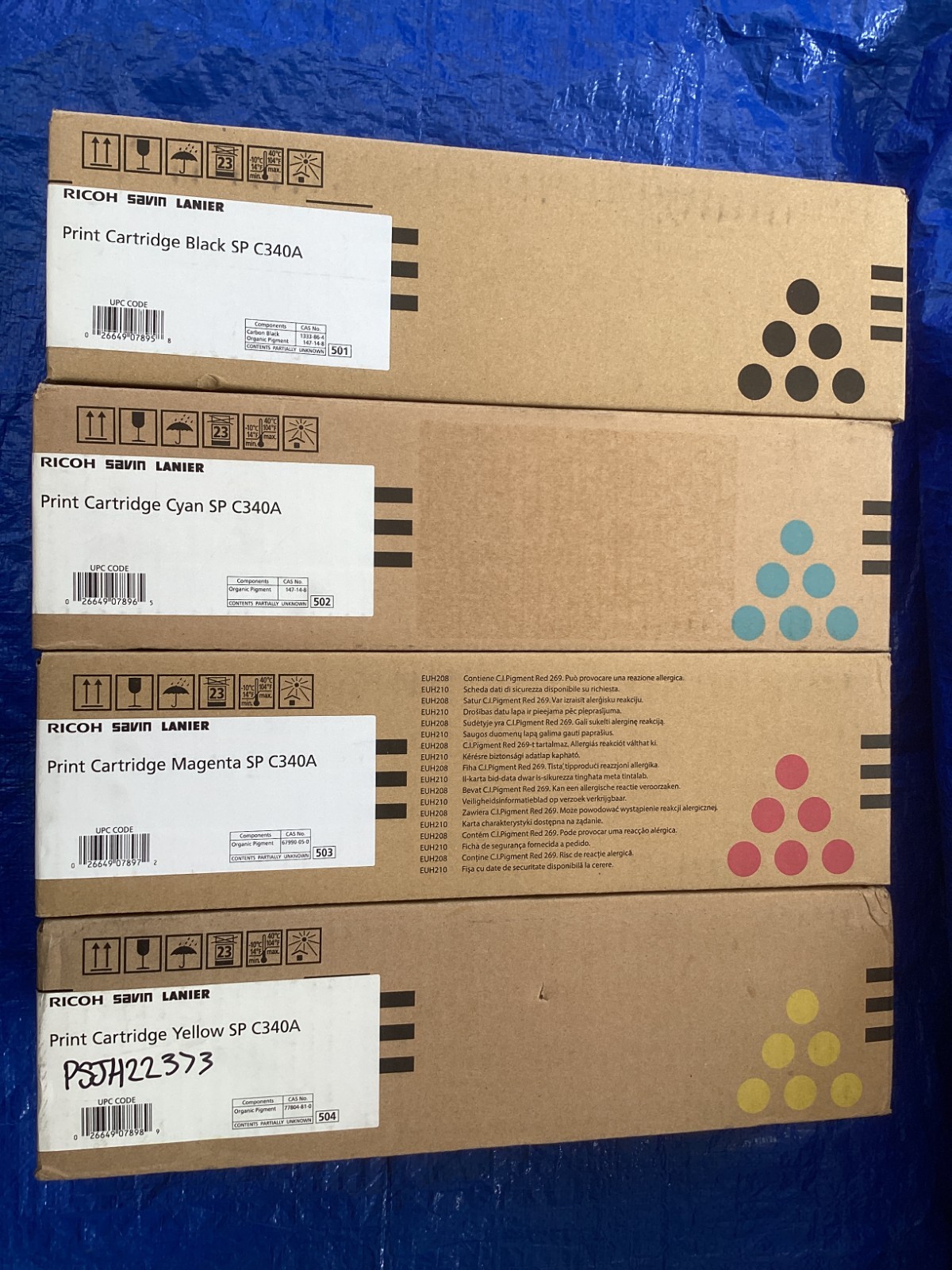 NEW Lot of 4, Genuine Ricoh SP C340A Complete Set 407895/96/97/98