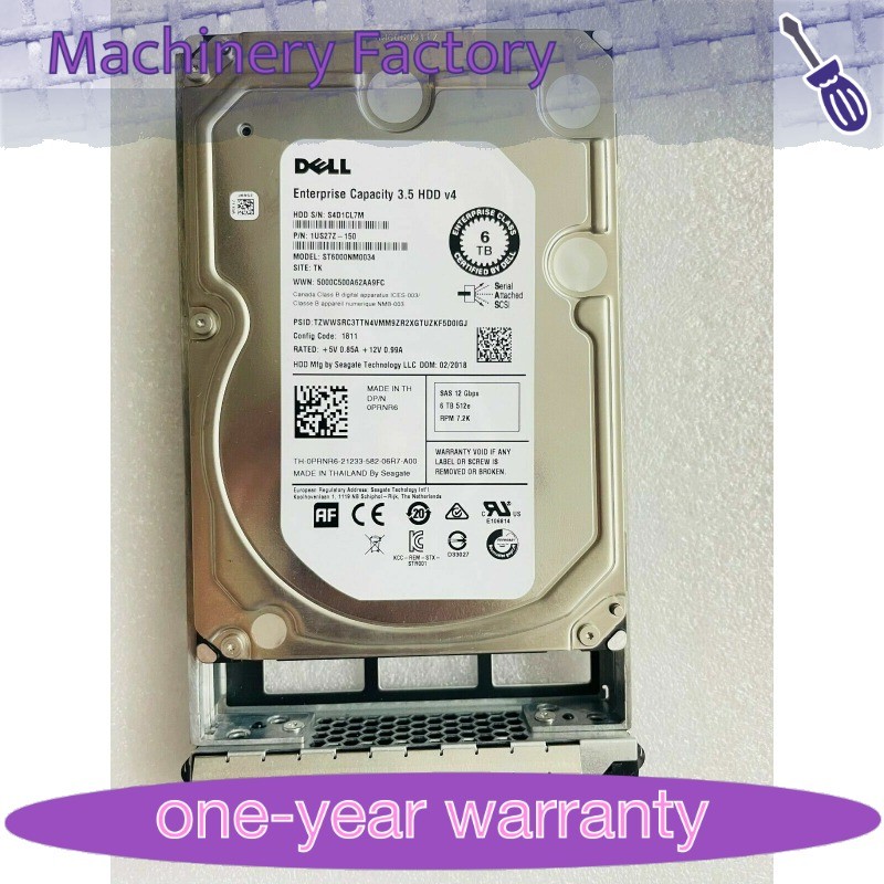 2PCS Dell 6TB 12G 7.2K 3.5 SAS FOR R520 R530 R630 R510 R720 R730 R710 R430 T42