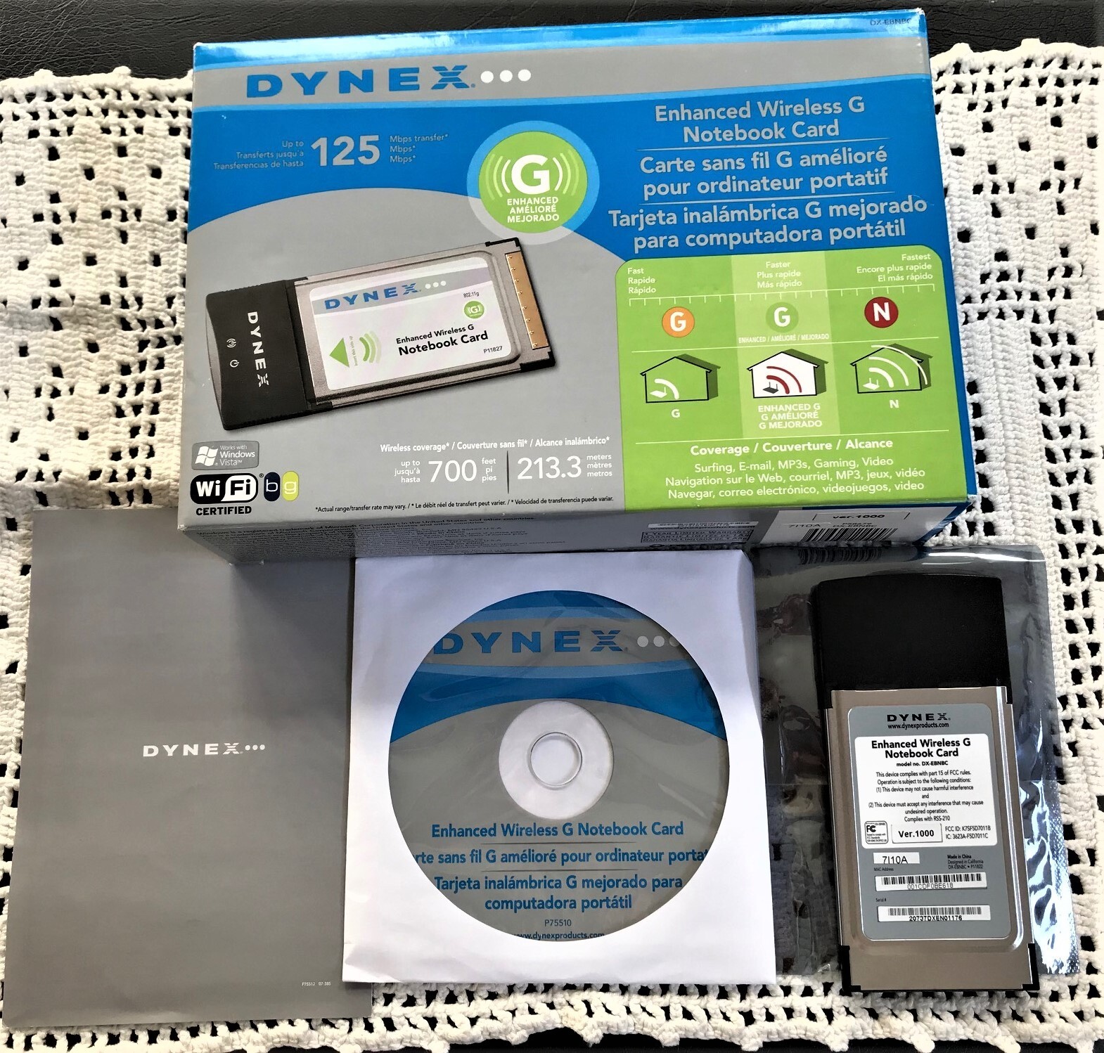 Vtg Dynex DX-EBNBC Enhanced Wireless G Notebook Card