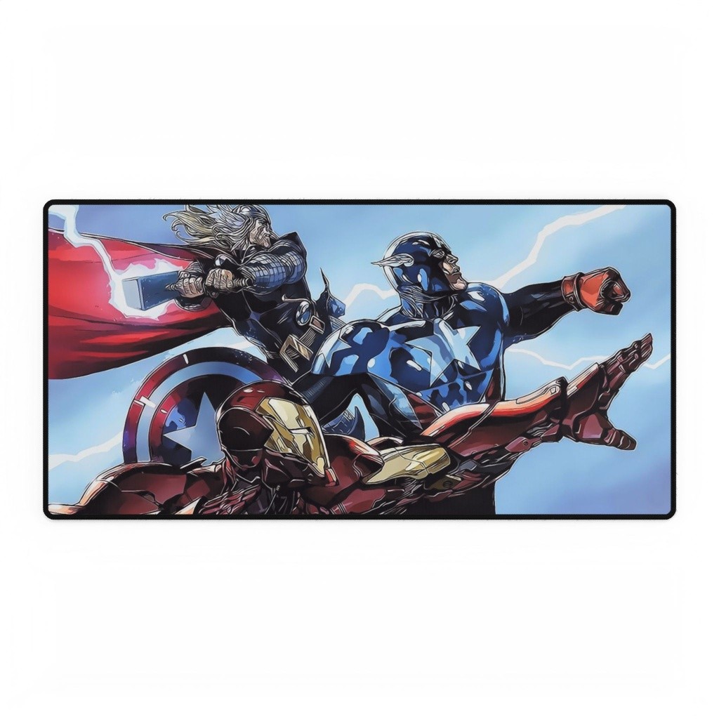Avengers Big Three Comic Style Action Pose Mouse Pad Desk Mats Marvel Comics