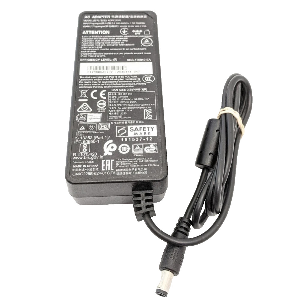 Genuine TPV Electronics ADPC2045 AC/DC Power Supply Adapter 20V 2.25A 45W OEM