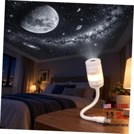 2 in 1 Galaxy Projector Night Light, USB Star Projector for Bedroom
