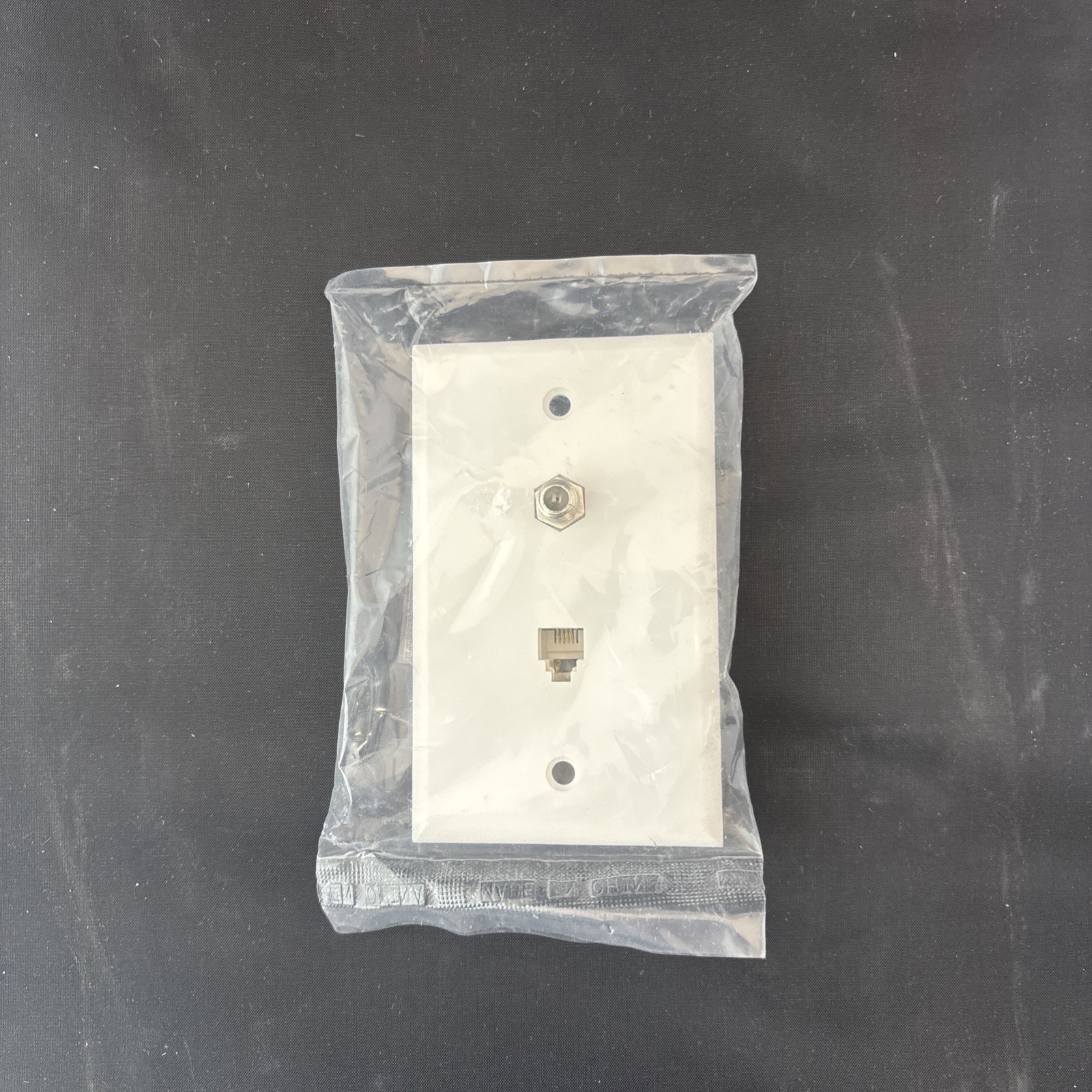 2 Port Coax & Ethernet CAT5e / RJ45 Wall Plate- New - See Photos