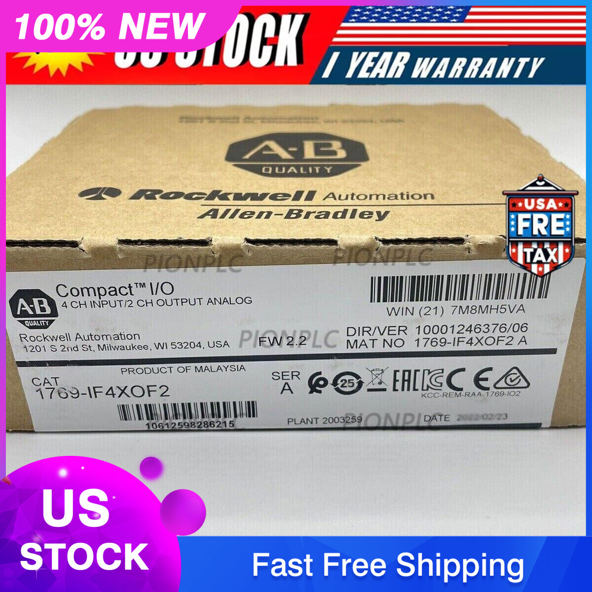 New Factory Sealed AB 1769-IF4XOF2 SER A CompactLogix 6 Pt A/I and A/O Module US