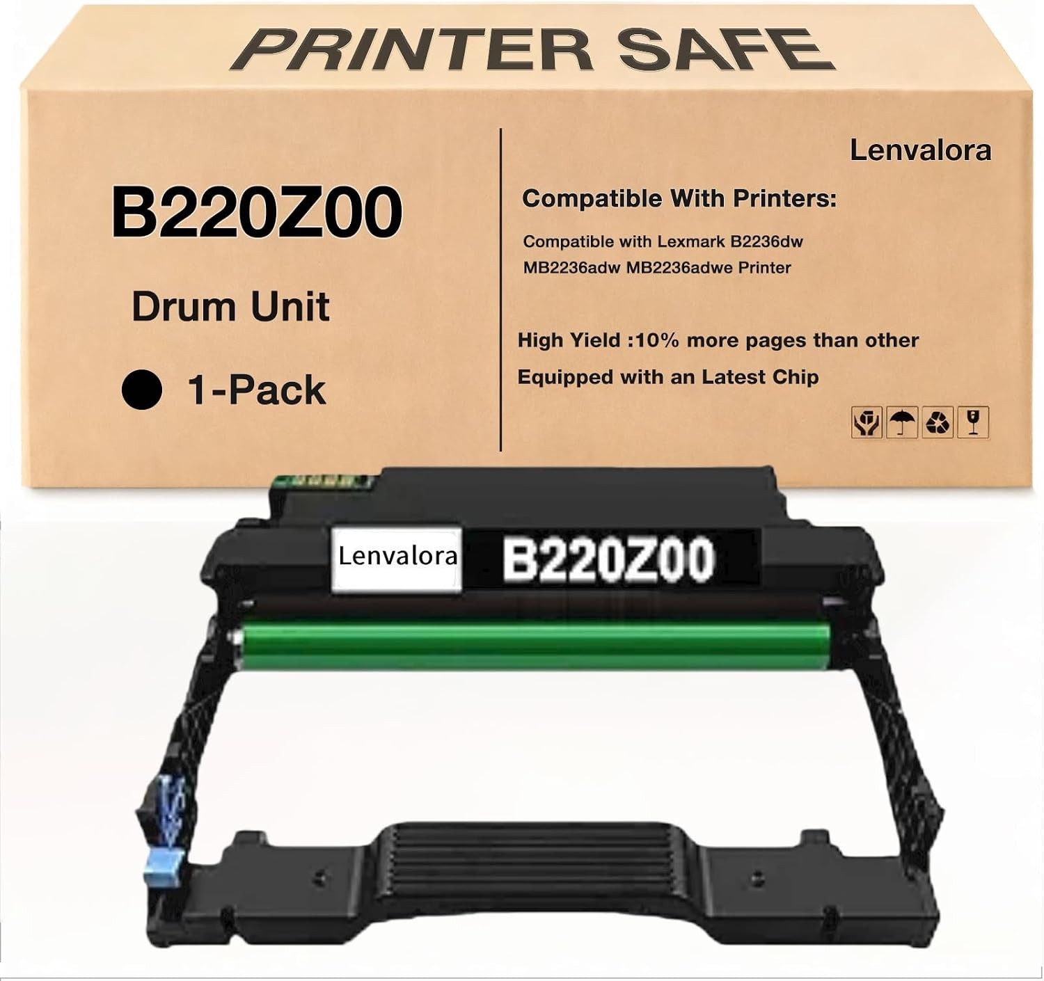 B2236 B220Z00 Imaging Unit Drum Unit for Lexmark B2236dw MB2236adw 12,500 Pages