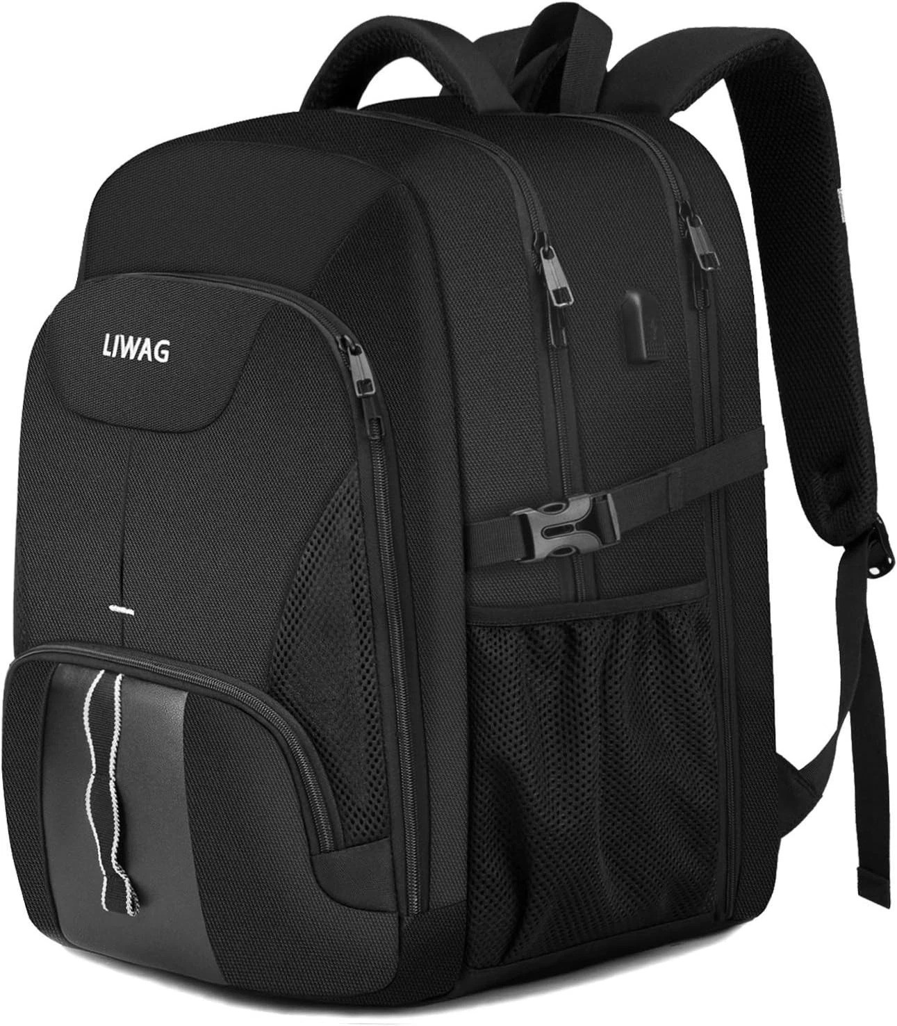 18.4” Laptop Backpack, 55L Extra Large Water Resistant Travel Bag with USB Port