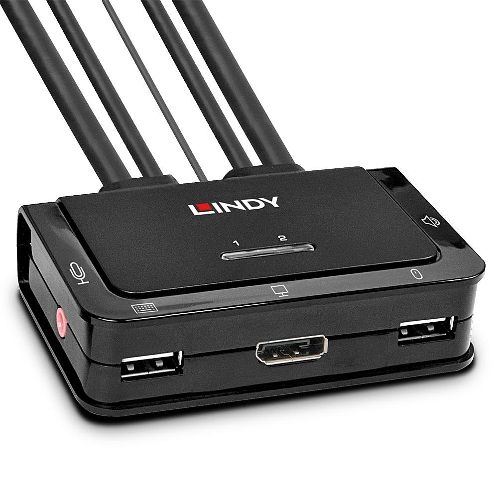Lindy DisplayPort 1.2 USB 2.0 & Audio Cable Kvm Switch Kvm Switch 42344