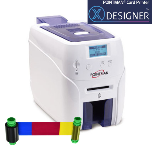 Pointman Nuvia N20 (N30) DUAL-Sided Printer Bundle w/ Color Ribbon & Software