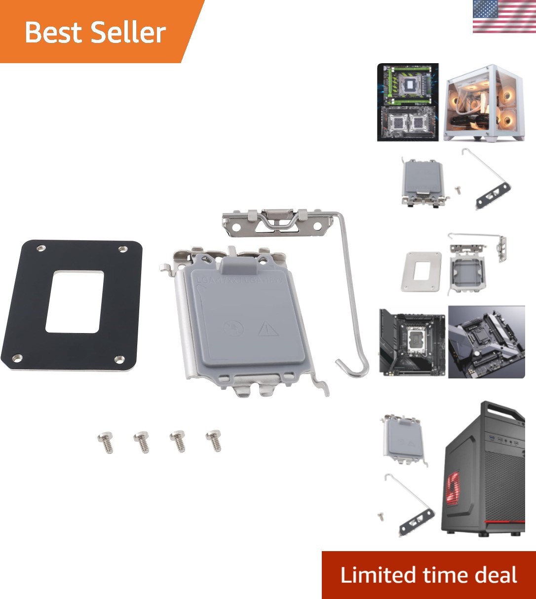 1pc CPU Holder Base Housing Iron Bracket Backplate Frame Modification Kit Com...