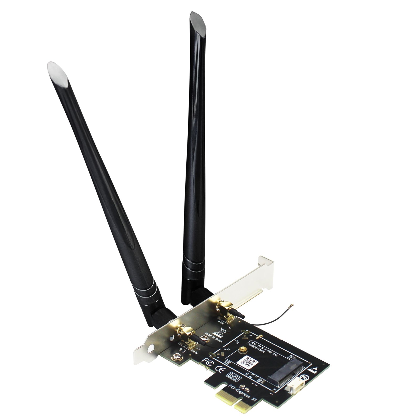 GLOTRENDS WA01 M.2 E Key to PCIe X1 WiFi Bluetooth Adapter for Black