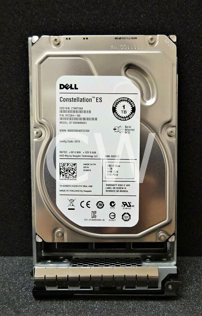 740YX Dell ST1000NM0001 1TB 7.2K RPM 6Gb/s 3.5" SAS HDD Hard Drive