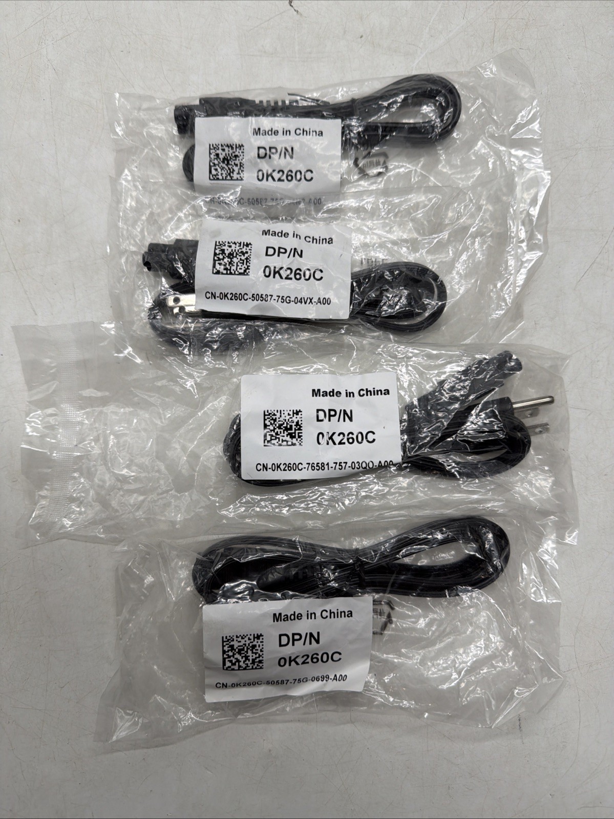 Set Of 4 Dell 3Ft Power Mickey Mouse Style Cord DP/N 0K260C - New
