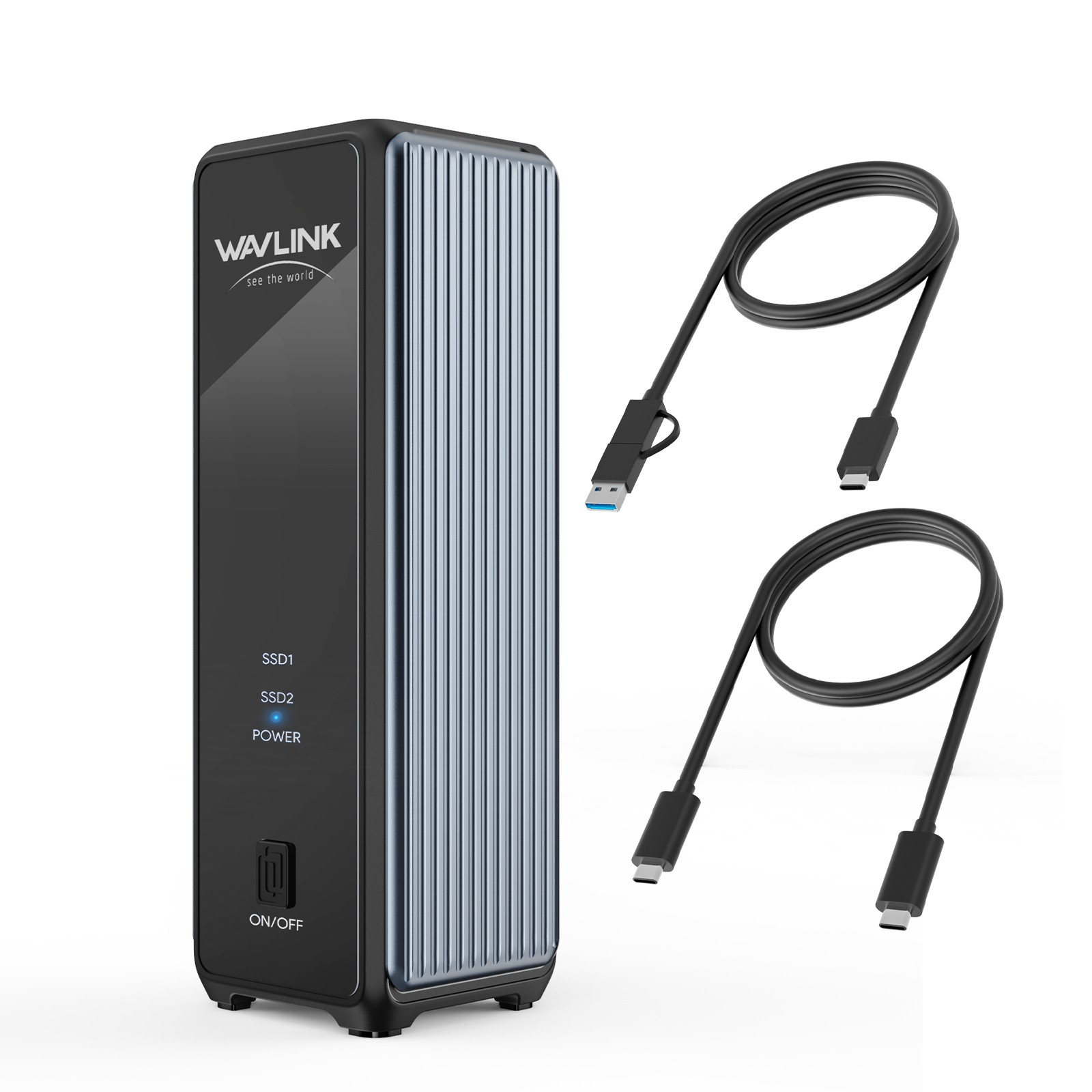 USB-C/USB4 Dual Bay M.2 NVMe SSD Enclosure for 2230/2242/2260/2280 NVME SSDs