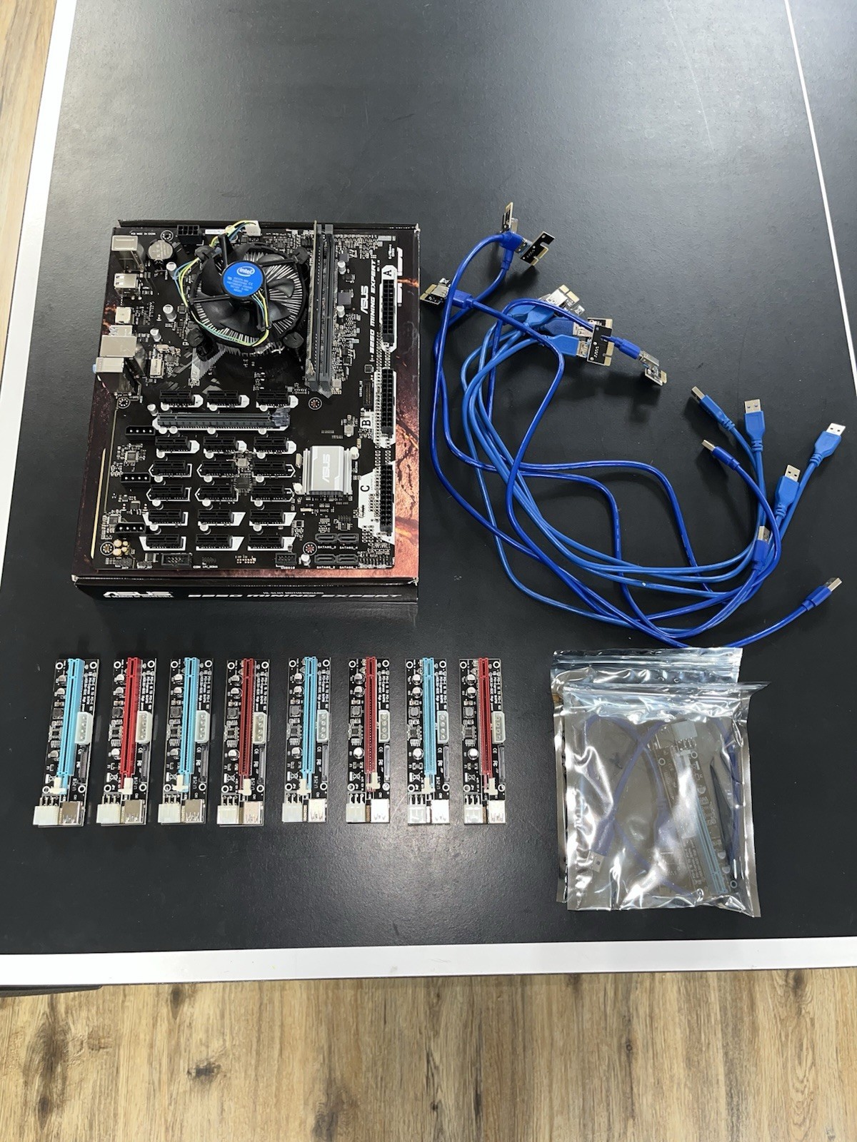 ASUS B250 MINING EXPERT - 10 Risers and Cables Included Mining Rig Crypto Hobby