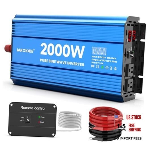 2000 Watt Pure Sine Wave Power Inverter, 24V dc to 110 Vdc to TM-24V-2000-YK