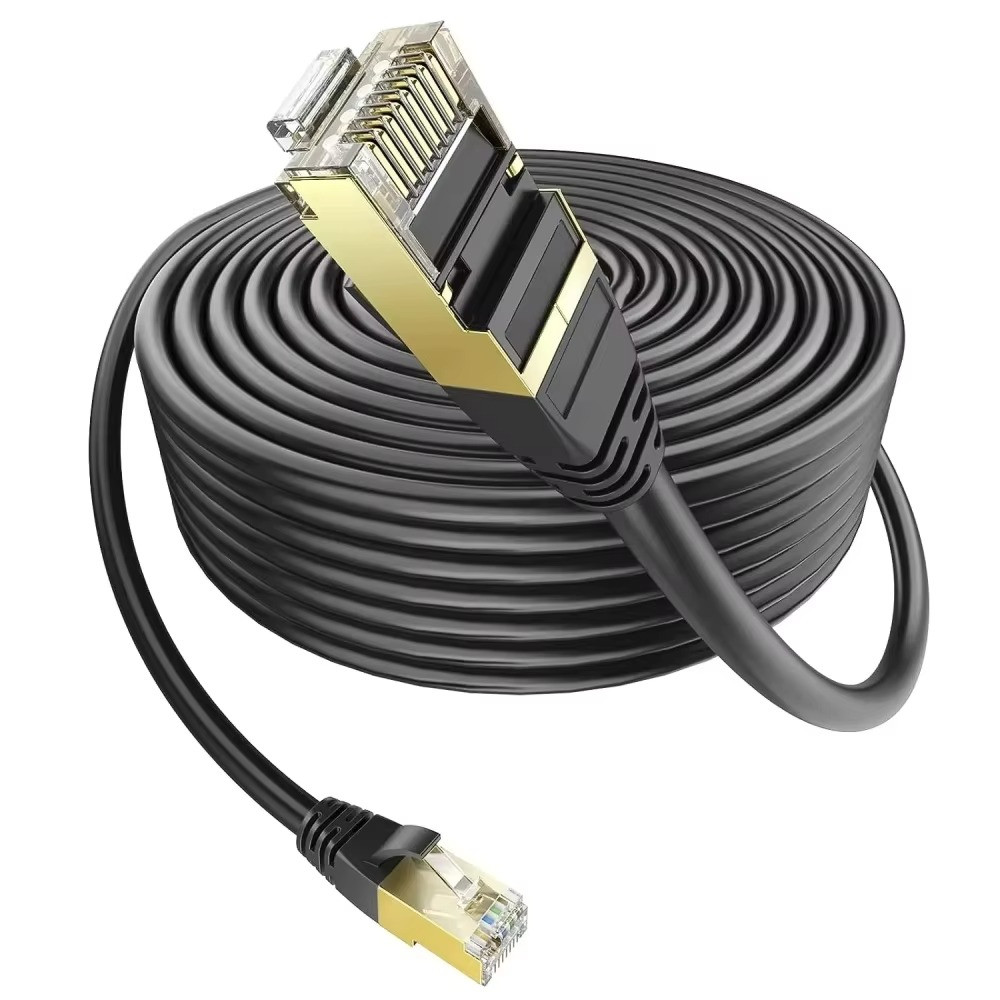 Black CAT6 5M Flat High Speed Ethernet Cable RJ45 Network Router Cord Wir