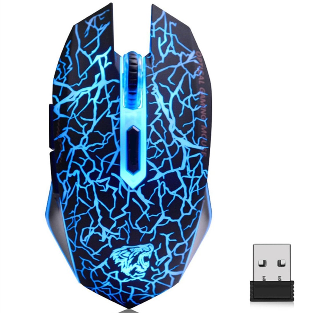 TENMOS M2 Wireless Gaming Mouse, Silent Rechargeable Computer Mice-Black